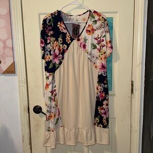 Floral Patchwork Midi Dress